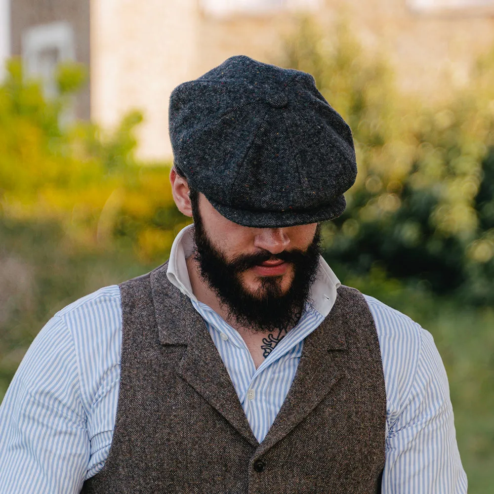Jaxon & James Blackheath Speckled Marl Newsboy Cap - Black-Multi
