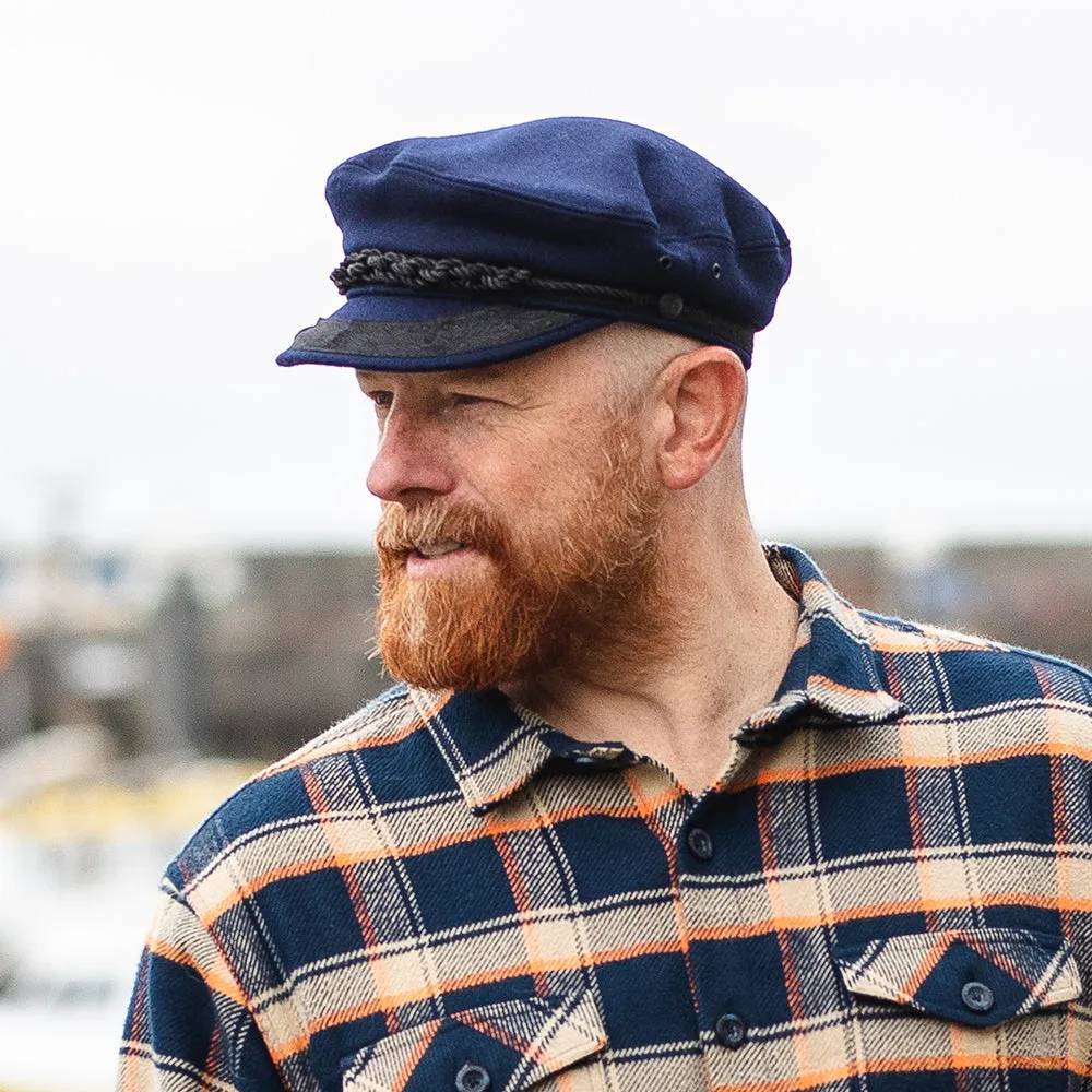 Jaxon & James Classic Wool Greek Fisherman Cap - Navy Blue