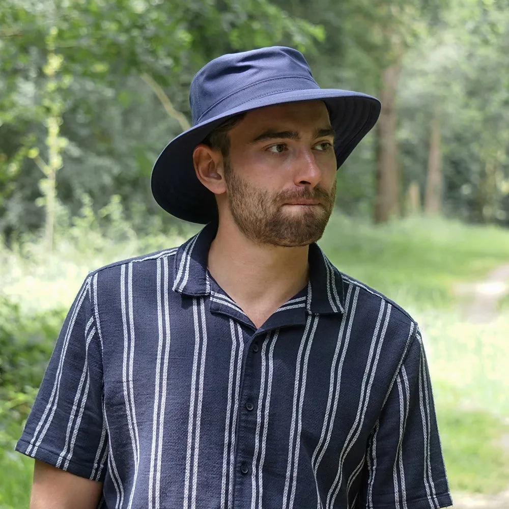 Jaxon & James Cotton Canvas Packable Sun Hat - Navy Blue