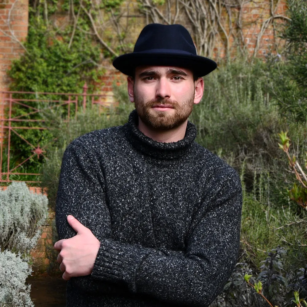 Jaxon & James Crushable Blues Trilby Hat - Navy Blue