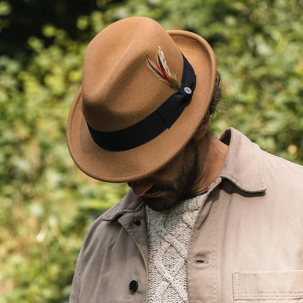 Jaxon & James Crushable Blues Trilby Hat - Pecan