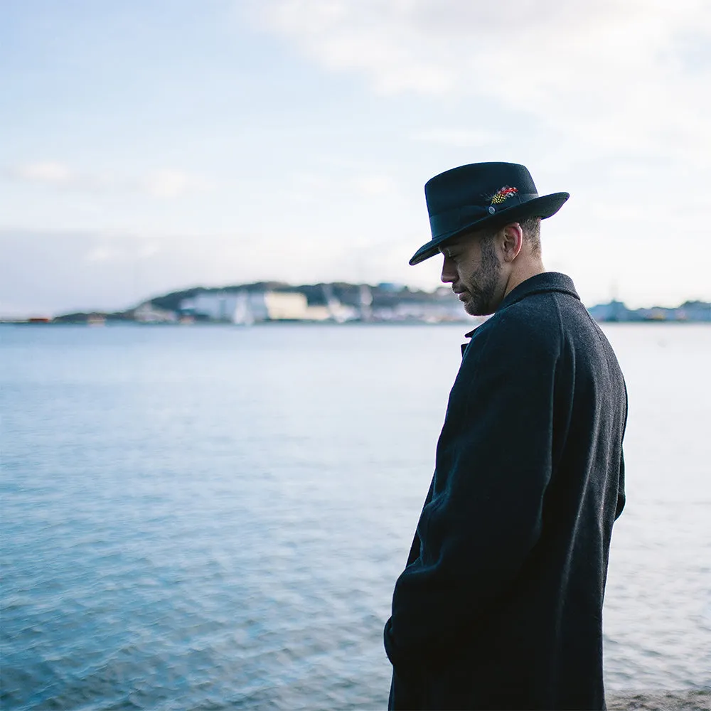 Jaxon & James Crushable C-Crown Wool Felt Fedora Hat - Black