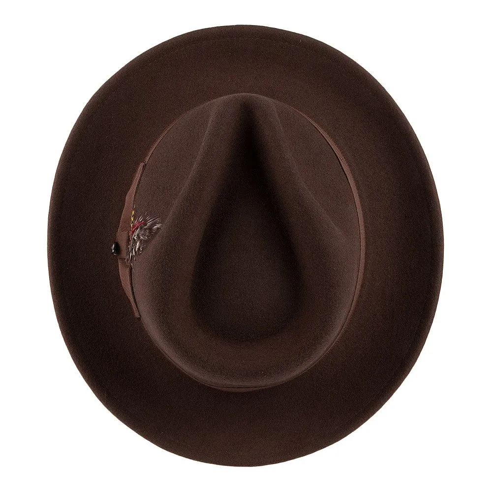Jaxon & James Crushable C-Crown Wool Felt Fedora Hat - Brown