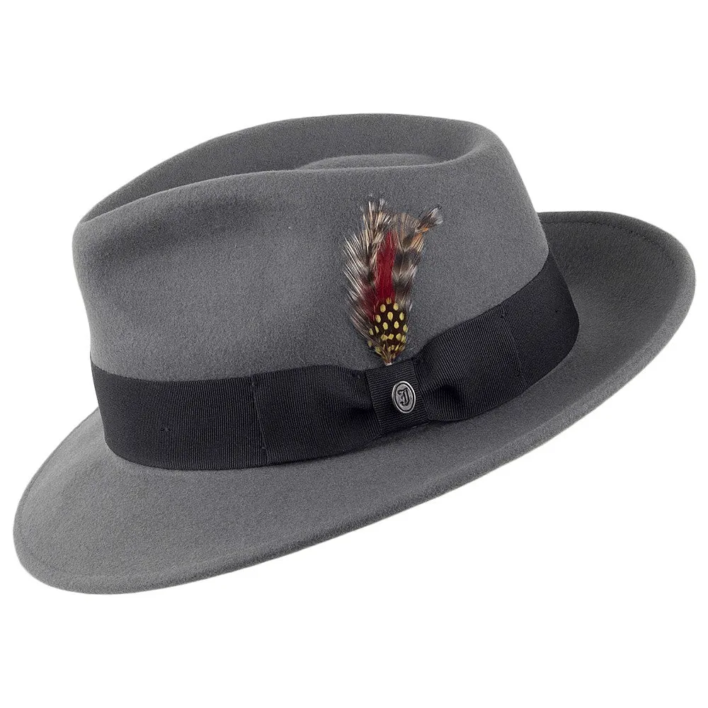 Jaxon & James Crushable C-Crown Wool Felt Fedora Hat - Grey