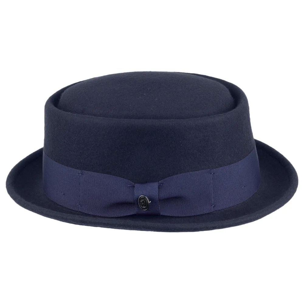 Jaxon & James Crushable Wool Pork Pie Hat - Navy Blue