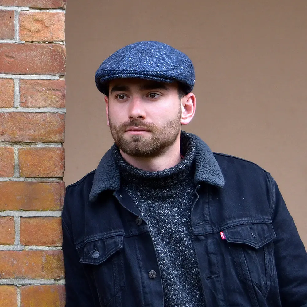 Jaxon & James Donegal Tweed Marl Foyle Flat Cap - Blue-Black