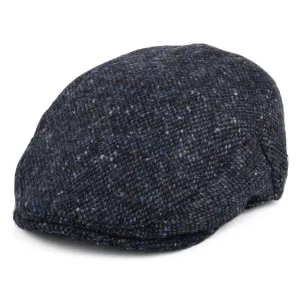 Jaxon & James Donegal Tweed Marl Foyle Flat Cap - Blue-Black