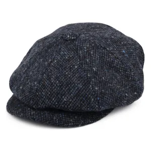 Jaxon & James Donegal Tweed Marl Glenborin Newsboy Cap - Blue-Black