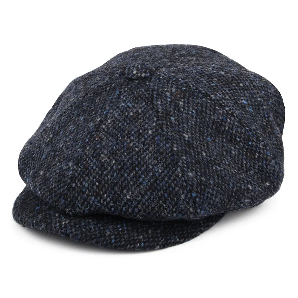 Jaxon & James Donegal Tweed Marl Glenborin Newsboy Cap - Blue-Black