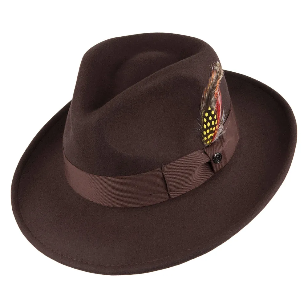 Jaxon & James Ford Fedora Hat - Brown
