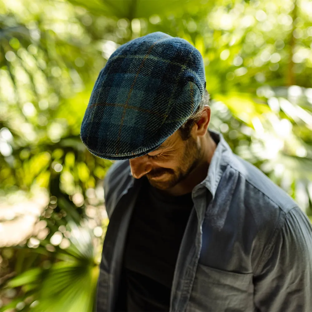 Jaxon & James HARRIS TWEED Bay River Flat Cap - Blue-Navy