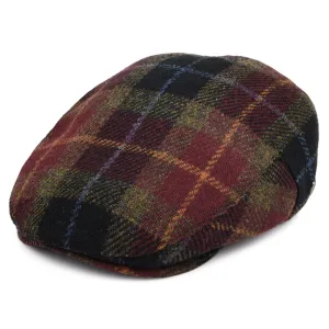 Jaxon & James HARRIS TWEED Callanish Flat Cap - Burgundy-Multi