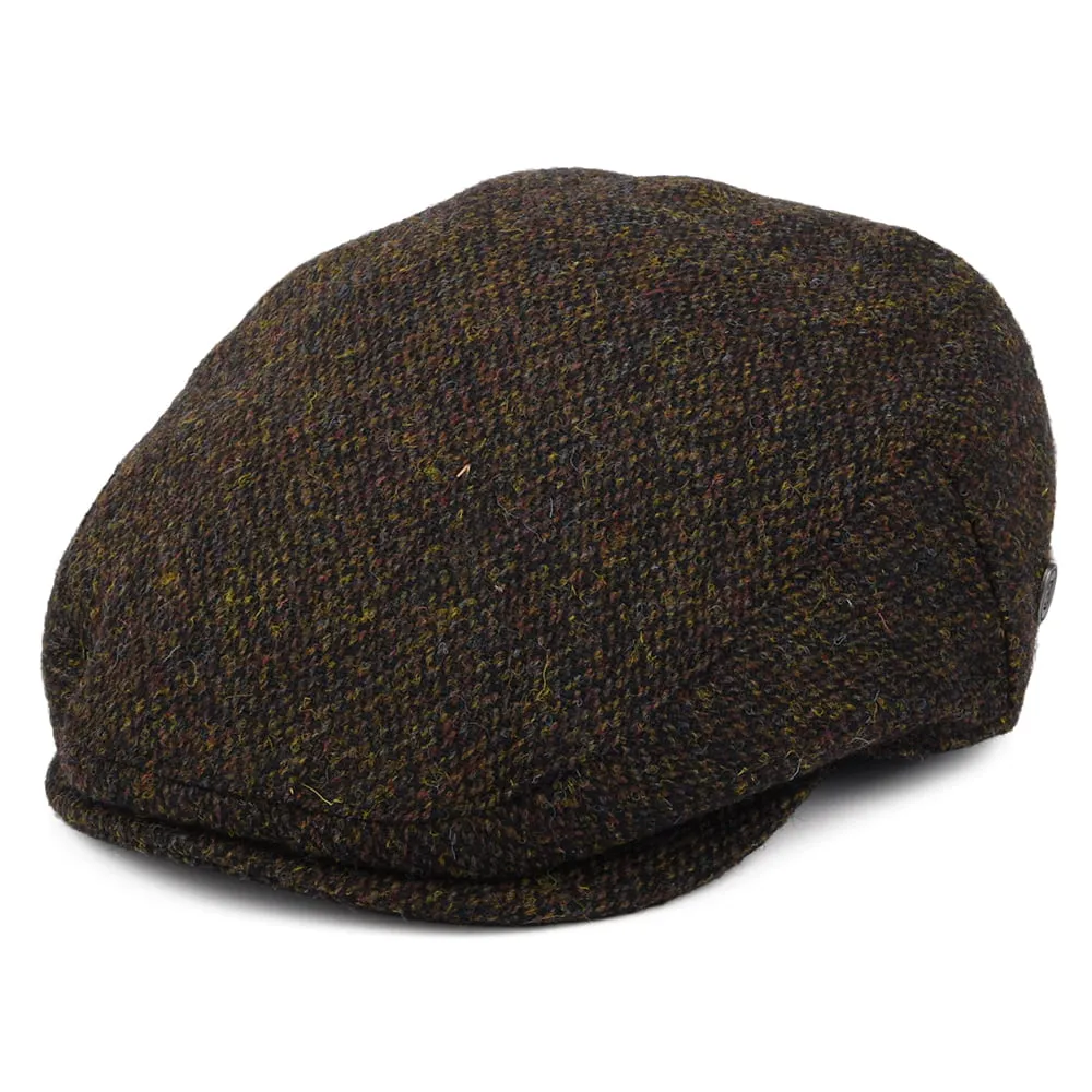 Jaxon & James HARRIS TWEED Ferness Flat Cap - Moss-Brown