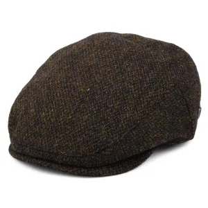 Jaxon & James HARRIS TWEED Ferness Flat Cap - Moss-Brown