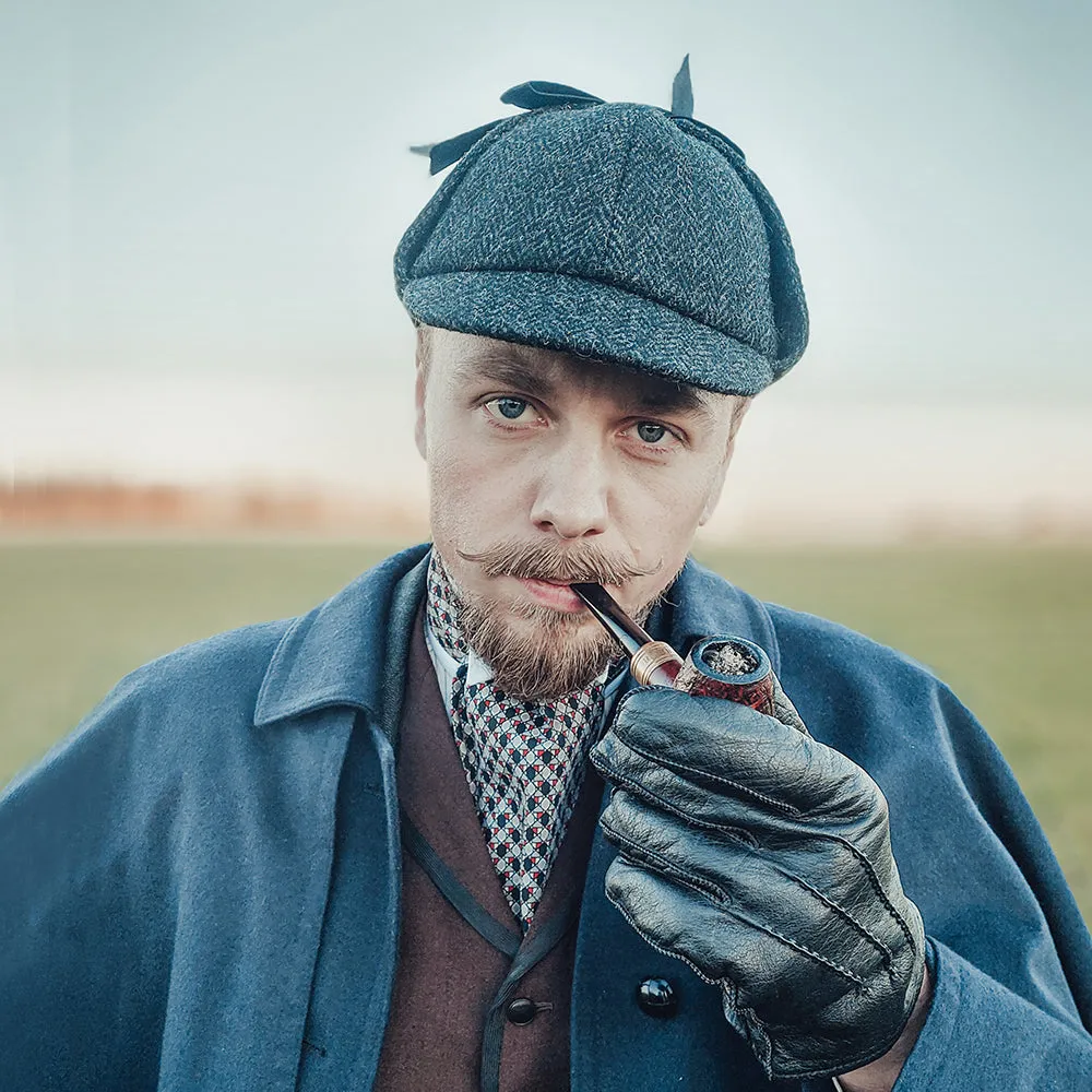 Jaxon & James HARRIS TWEED Sherlock Holmes Deerstalker Hat - Black-Charcoal