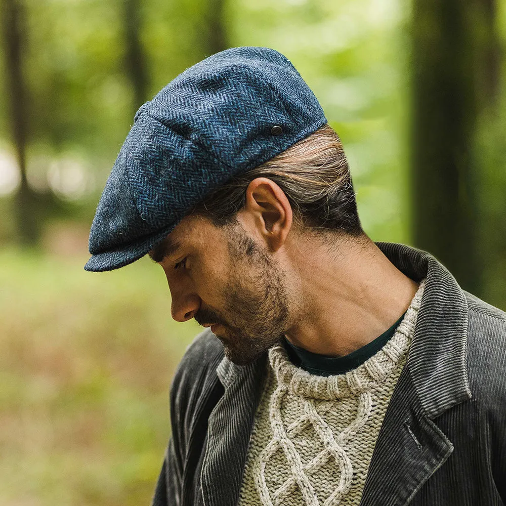 Jaxon & James HARRIS TWEED Skye Newsboy Cap - Blue-Black
