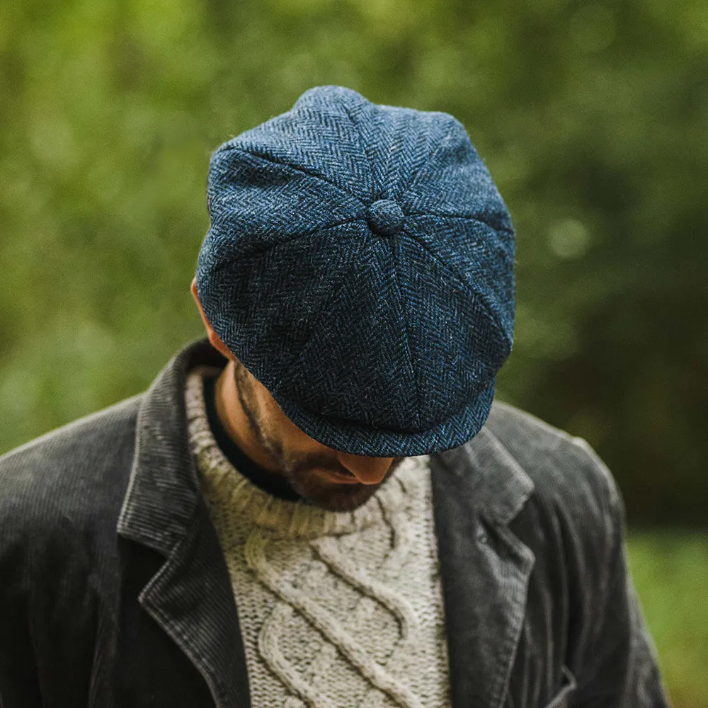 Jaxon & James HARRIS TWEED Skye Newsboy Cap - Blue-Black
