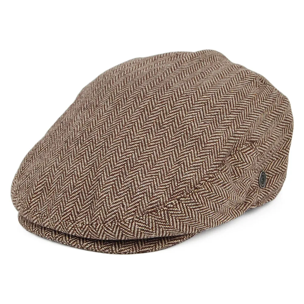 Jaxon & James Herringbone Flat Cap - Dark Brown