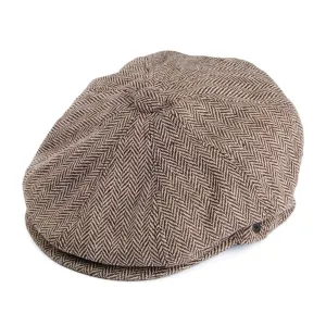 Jaxon & James Herringbone Newsboy Cap - Brown