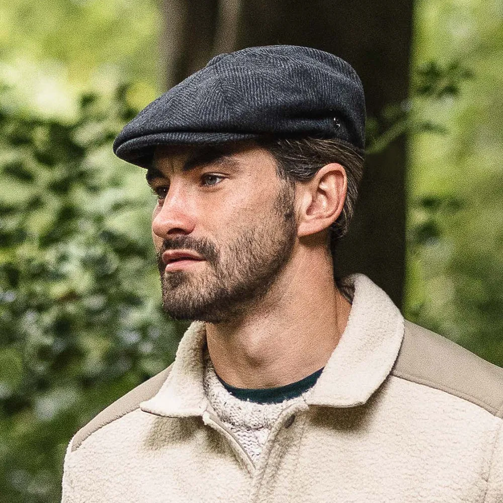 Jaxon & James Herringbone Newsboy Cap - Charcoal