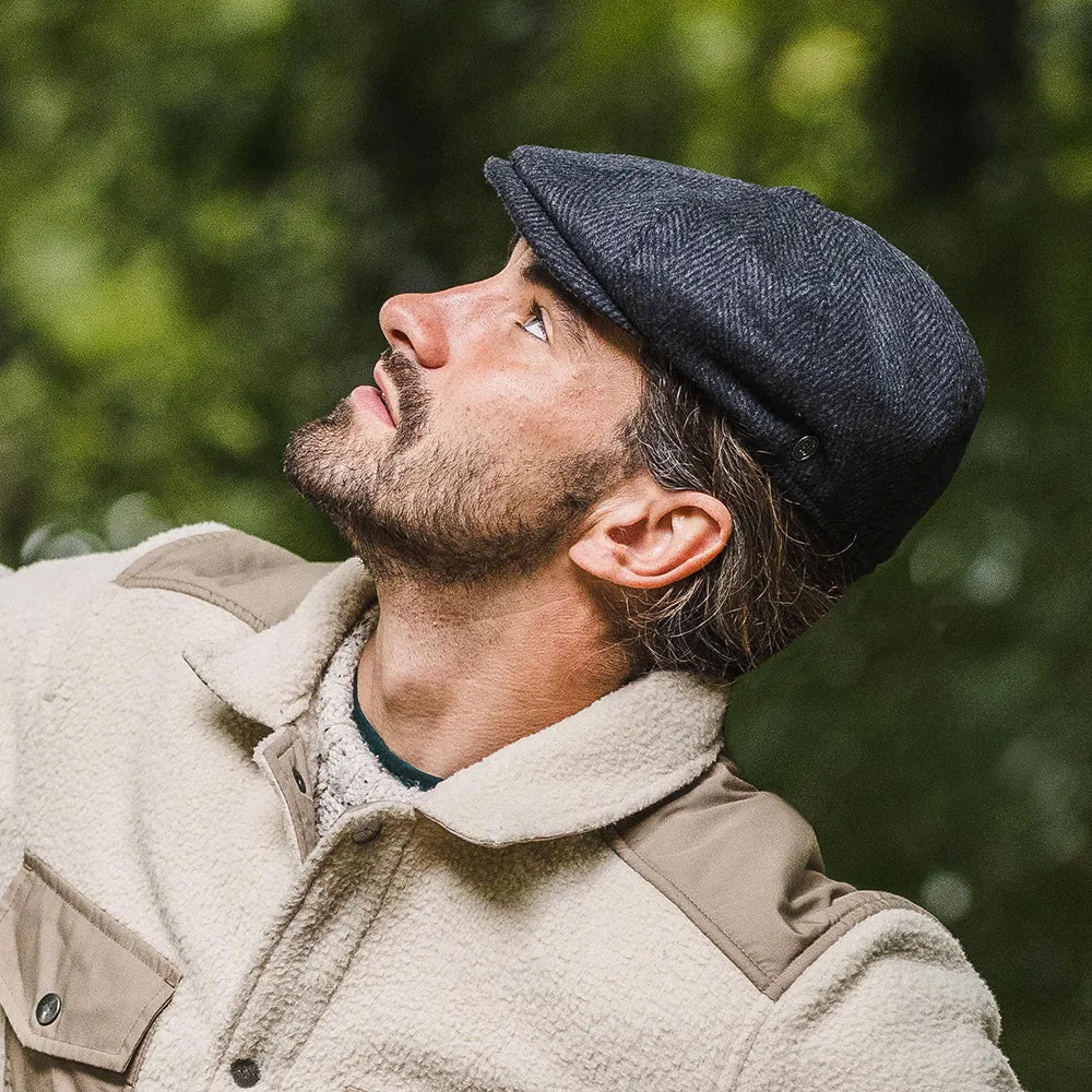 Jaxon & James Herringbone Newsboy Cap - Charcoal