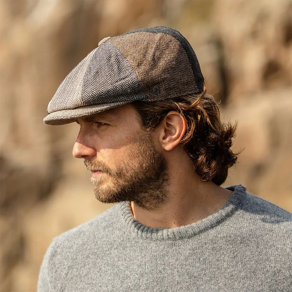 Jaxon & James Herringbone Patch Newsboy Cap - Multi-Coloured