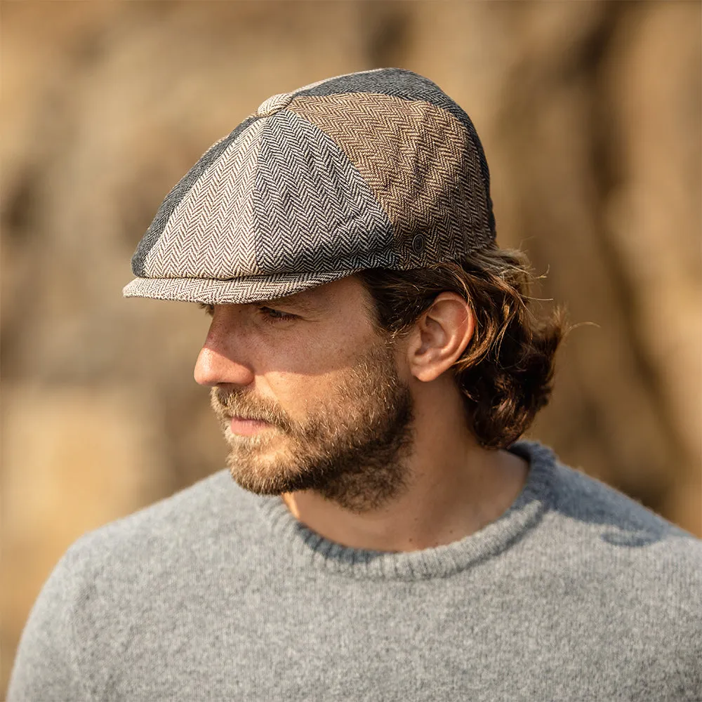 Jaxon & James Herringbone Patch Newsboy Cap - Multi-Coloured