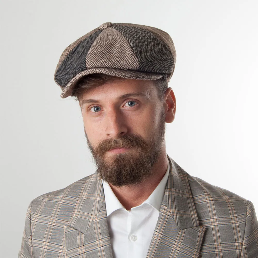Jaxon & James Herringbone Patch Newsboy Cap - Multi-Coloured