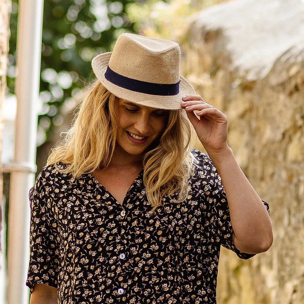 Jaxon & James Jute Trilby Hat - Tan
