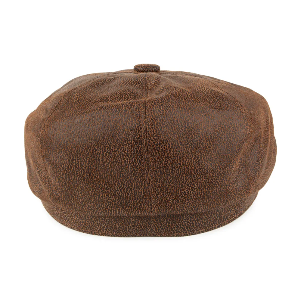 Jaxon & James Leather Newsboy Cap - Brown