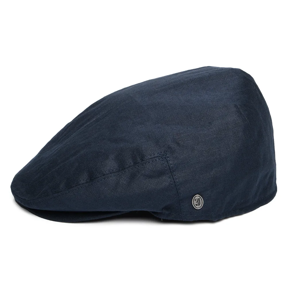 Jaxon & James Linen Flat Cap - Navy Blue