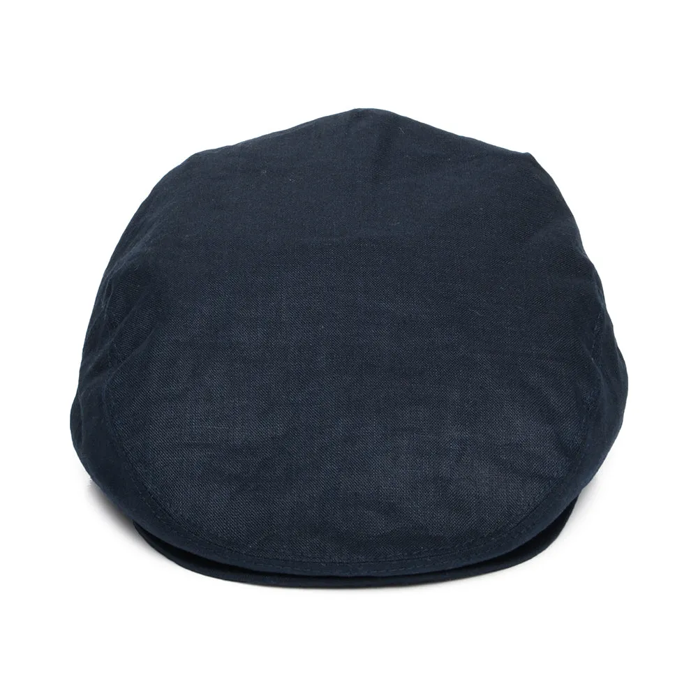 Jaxon & James Linen Flat Cap - Navy Blue