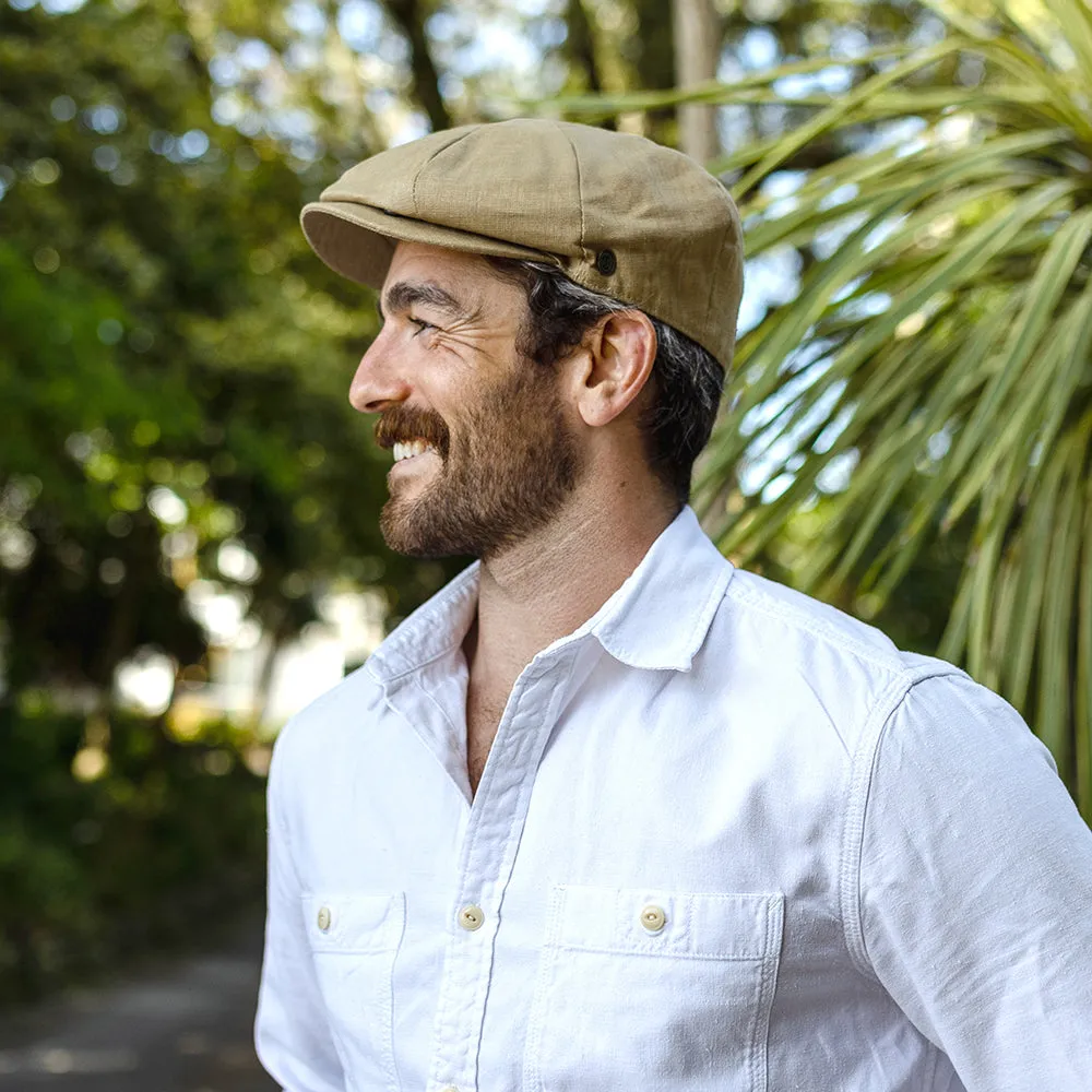 Jaxon & James Linen Newsboy Cap - Camel