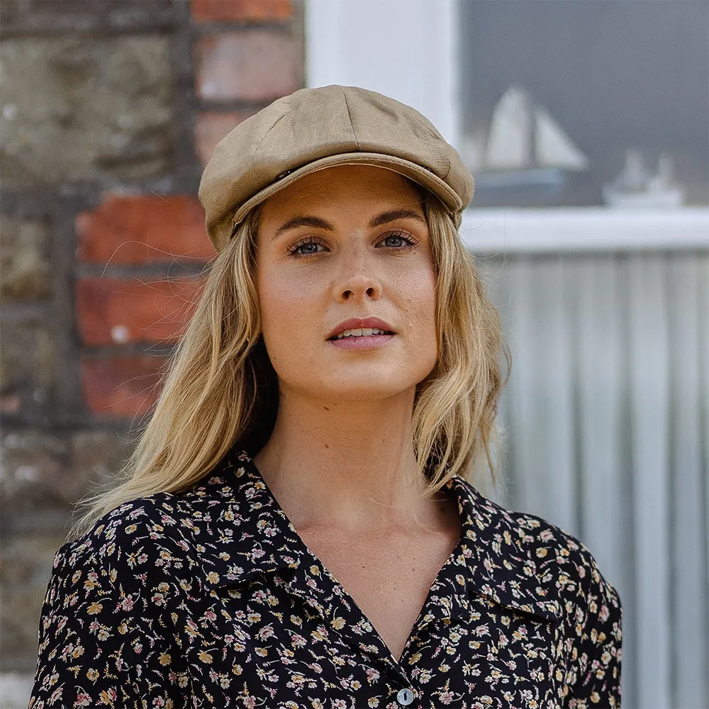 Jaxon & James Linen Newsboy Cap - Camel