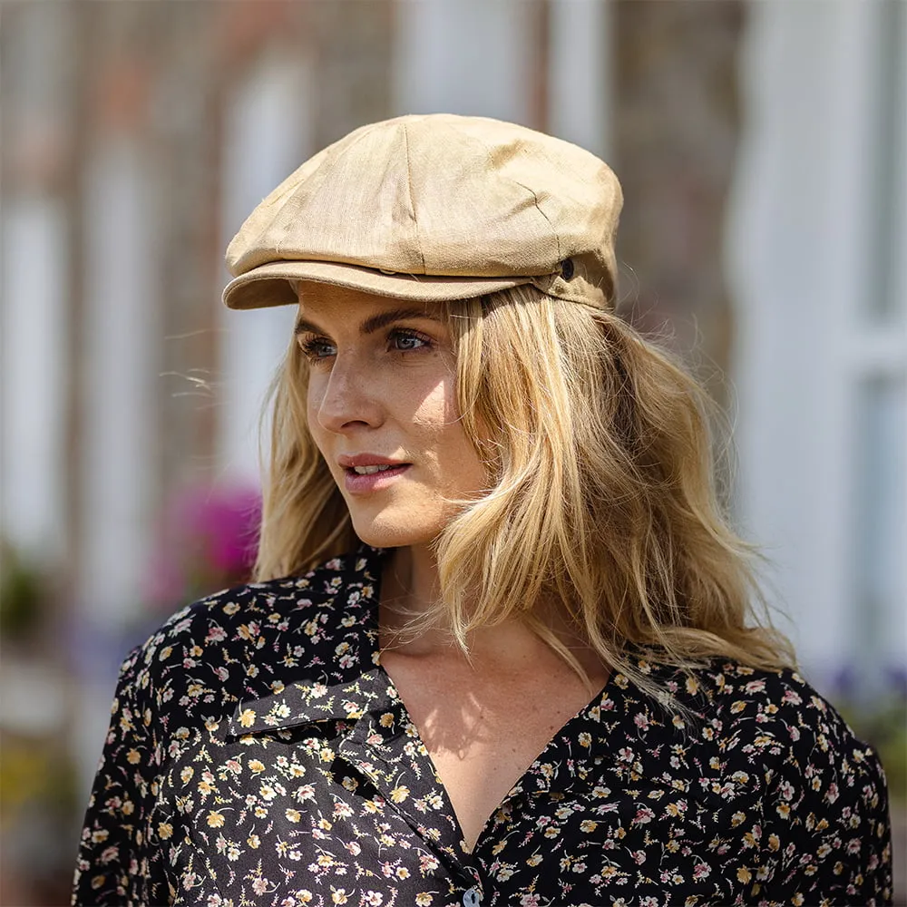 Jaxon & James Linen Newsboy Cap - Camel