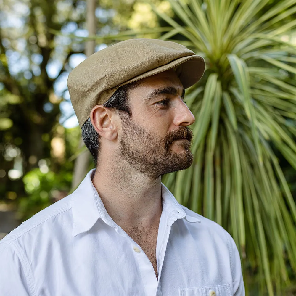 Jaxon & James Linen Newsboy Cap - Camel