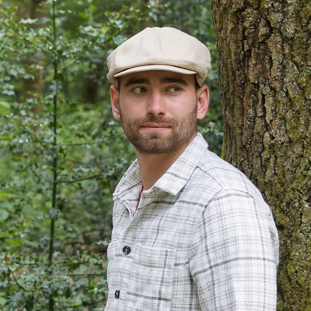 Jaxon & James Linen Newsboy Cap - Natural