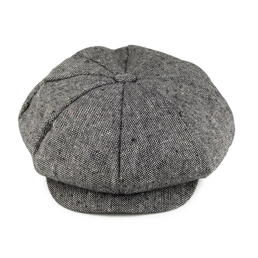 Jaxon & James Marl Tweed Big Apple Cap - Black