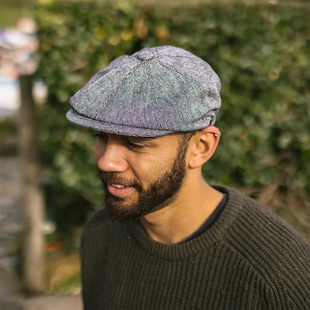 Jaxon & James Marl Tweed Newsboy Cap - Black