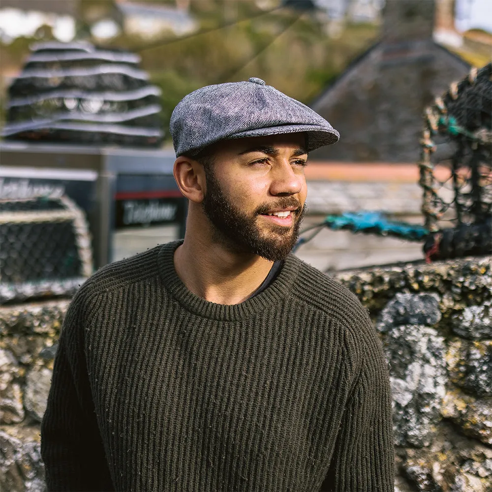 Jaxon & James Marl Tweed Newsboy Cap - Black