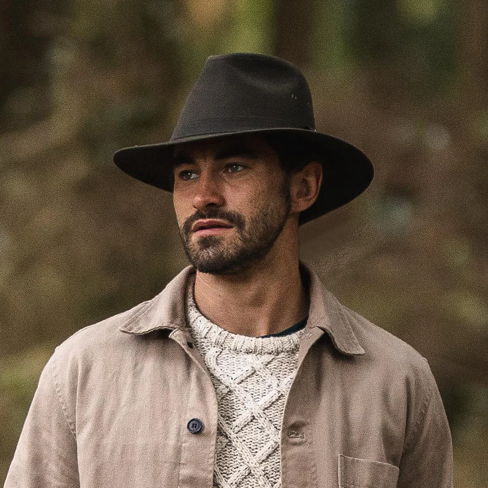 Jaxon & James Oilcloth Safari Fedora Hat - Olive