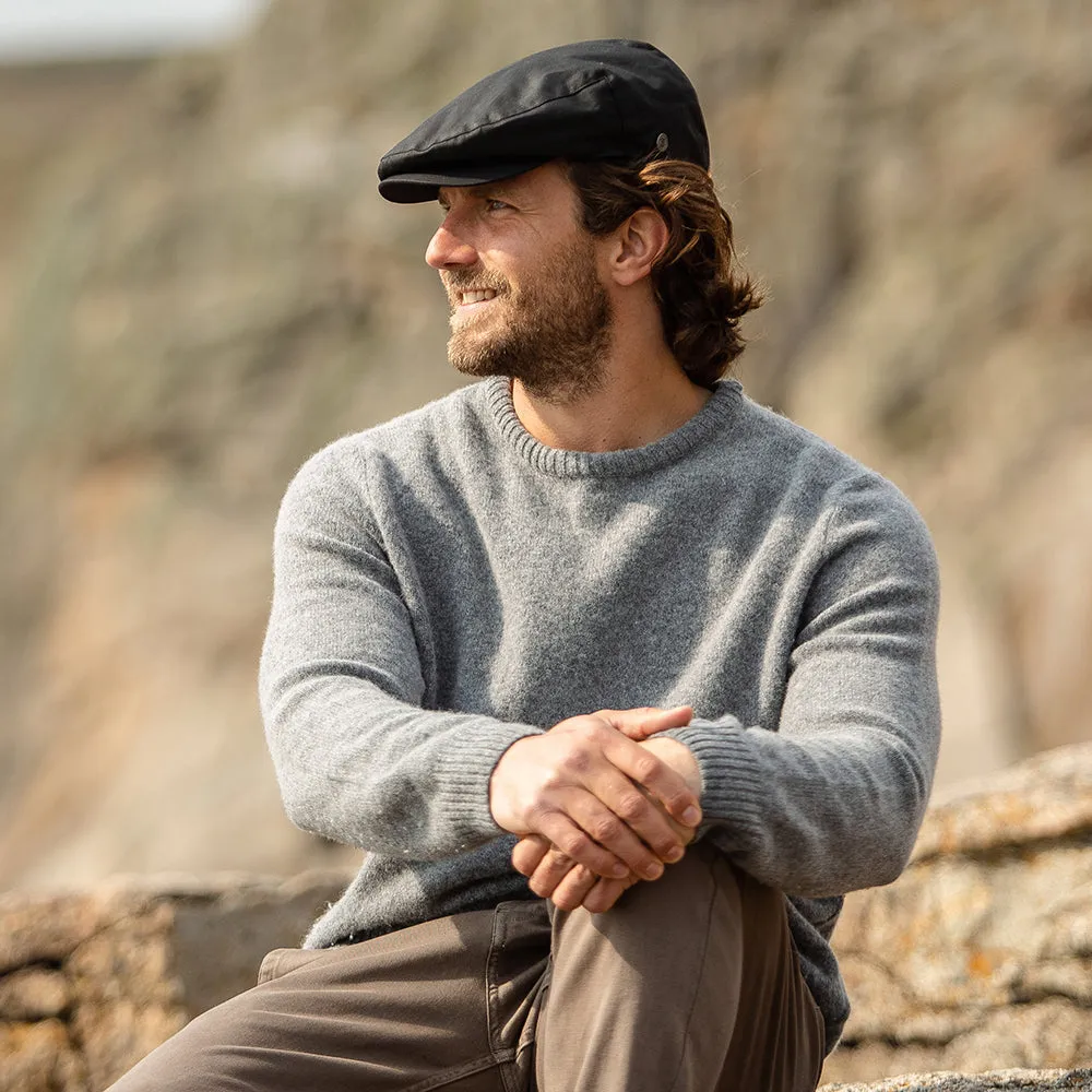 Jaxon & James Oilcloth Water Resistant Flat Cap - Black