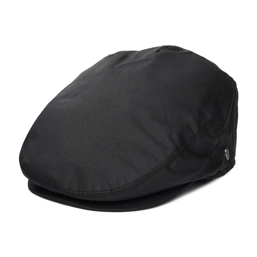 Jaxon & James Oilcloth Water Resistant Flat Cap - Black