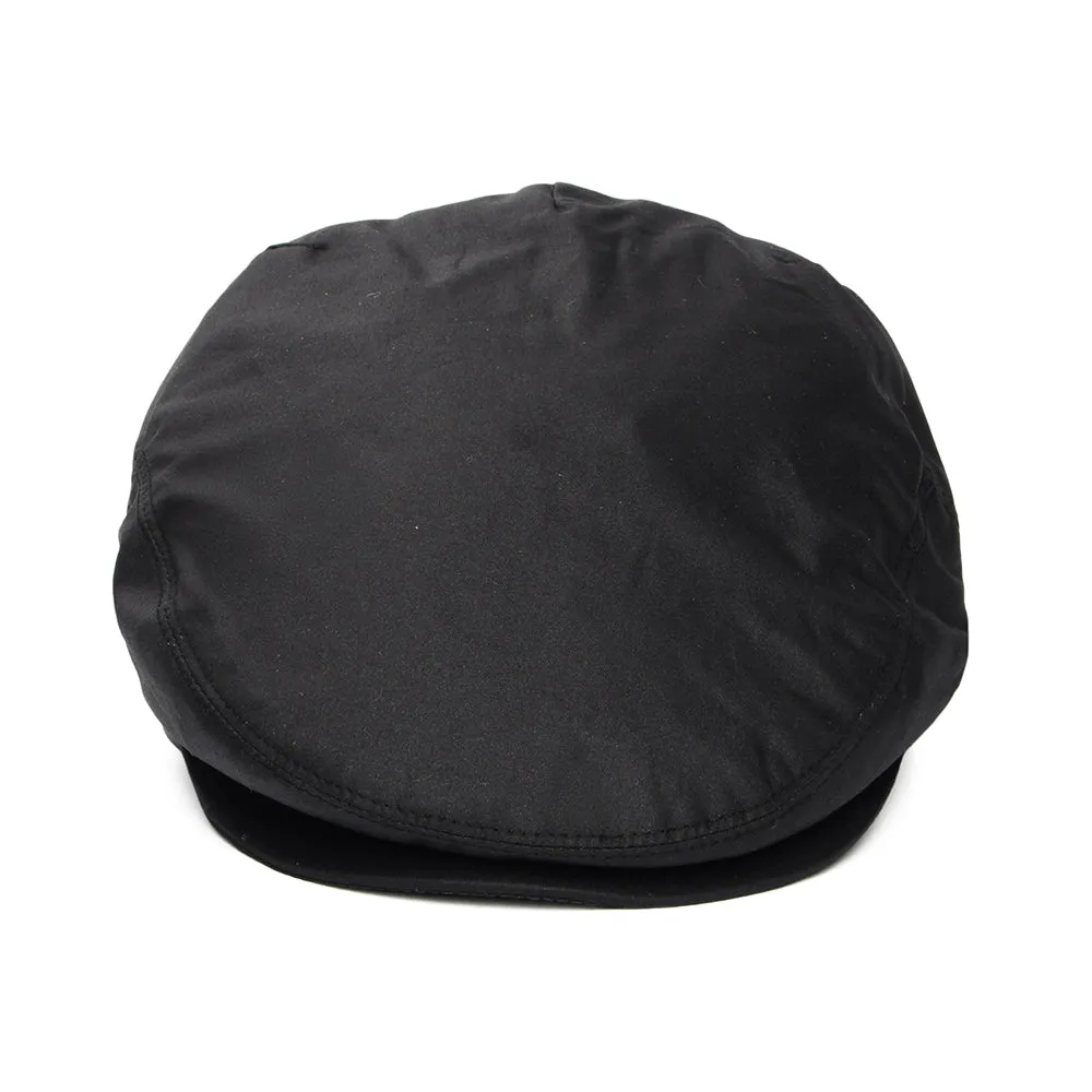 Jaxon & James Oilcloth Water Resistant Flat Cap - Black