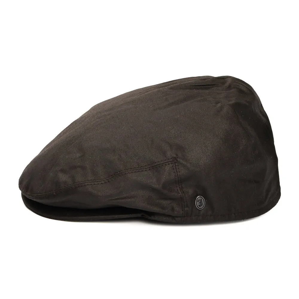 Jaxon & James Oilcloth Water Resistant Flat Cap - Brown