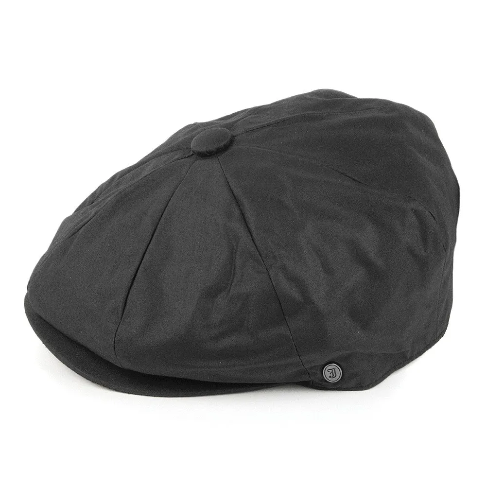 Jaxon & James Oilcloth Water Resistant Newsboy Cap - Black