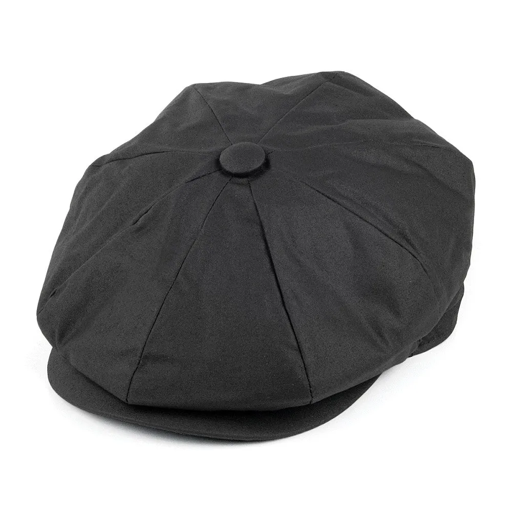Jaxon & James Oilcloth Water Resistant Newsboy Cap - Black