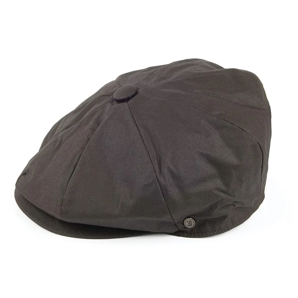 Jaxon & James Oilcloth Water Resistant Newsboy Cap - Brown