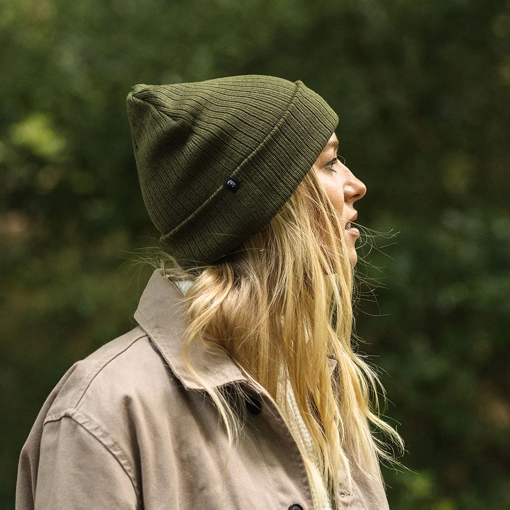 Jaxon & James Oversized Ribknit Beanie Hat - Olive