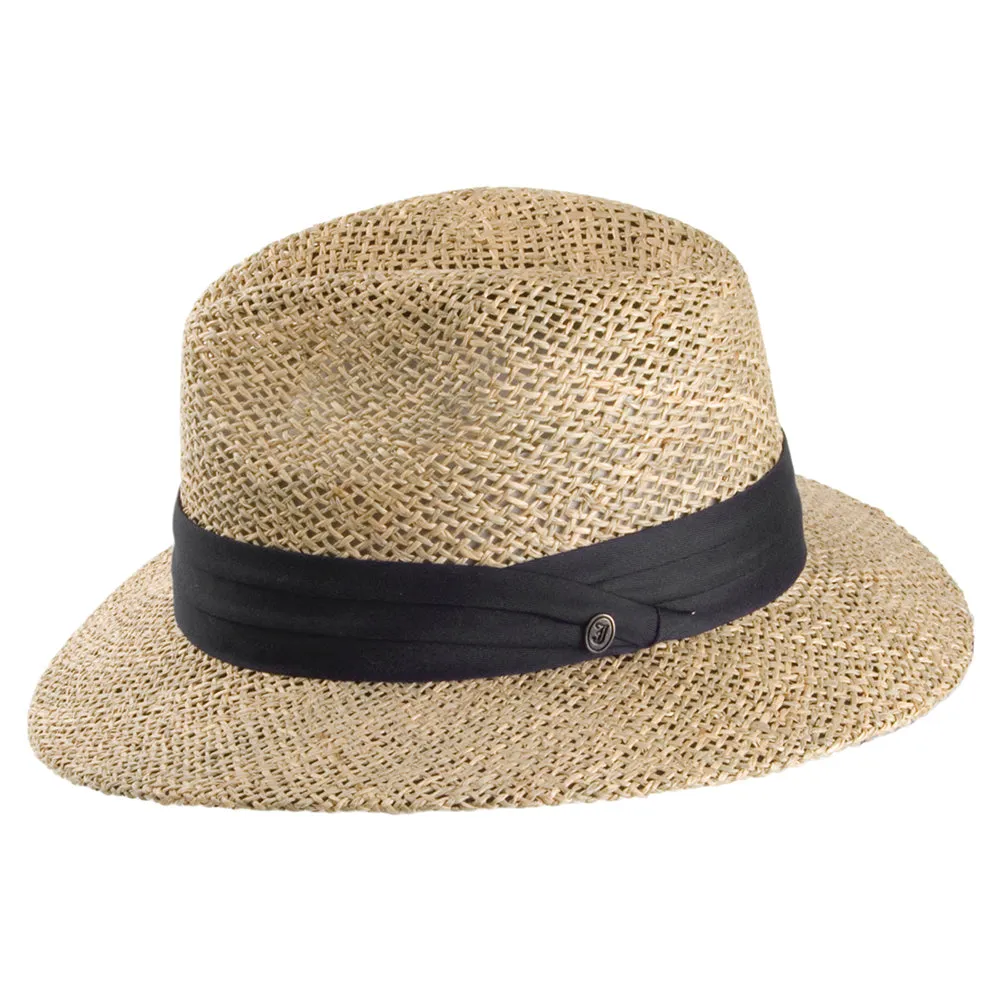 Jaxon & James Seagrass Straw Safari Fedora Hat - Natural